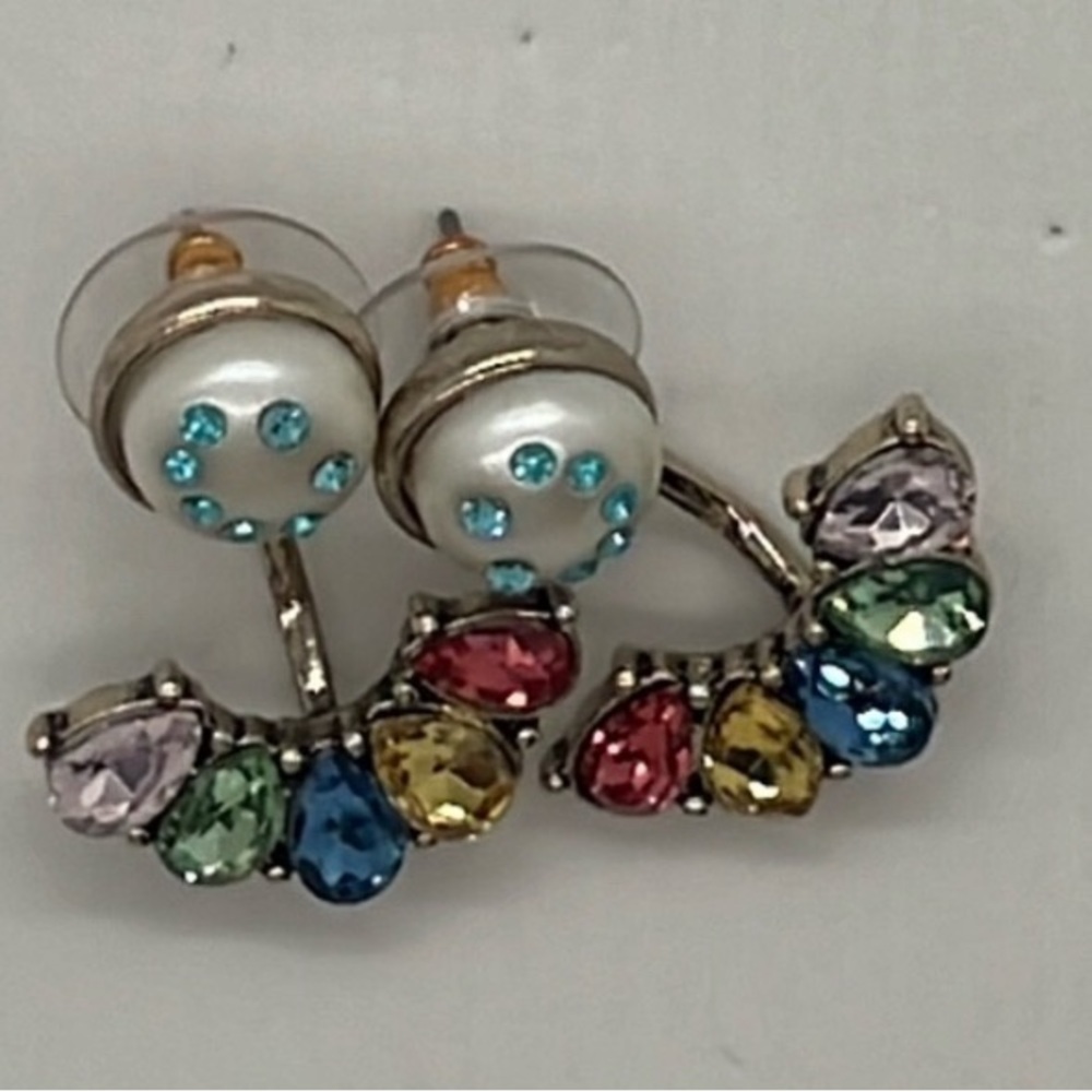 Betsy Johnson, Summer minis, smiling, multicolor, threader earrings